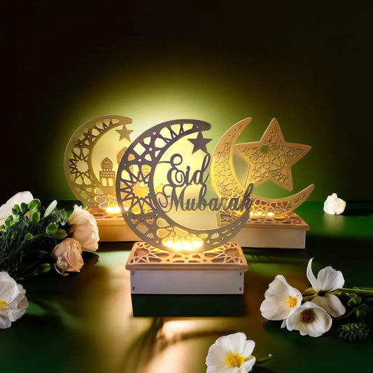 Eid Moonlight-lichtgevende houten hangers