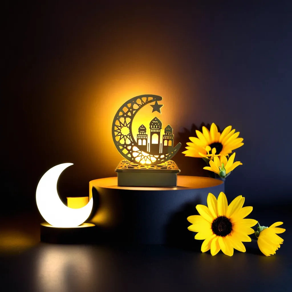 Eid Moonlight-lichtgevende houten hangers