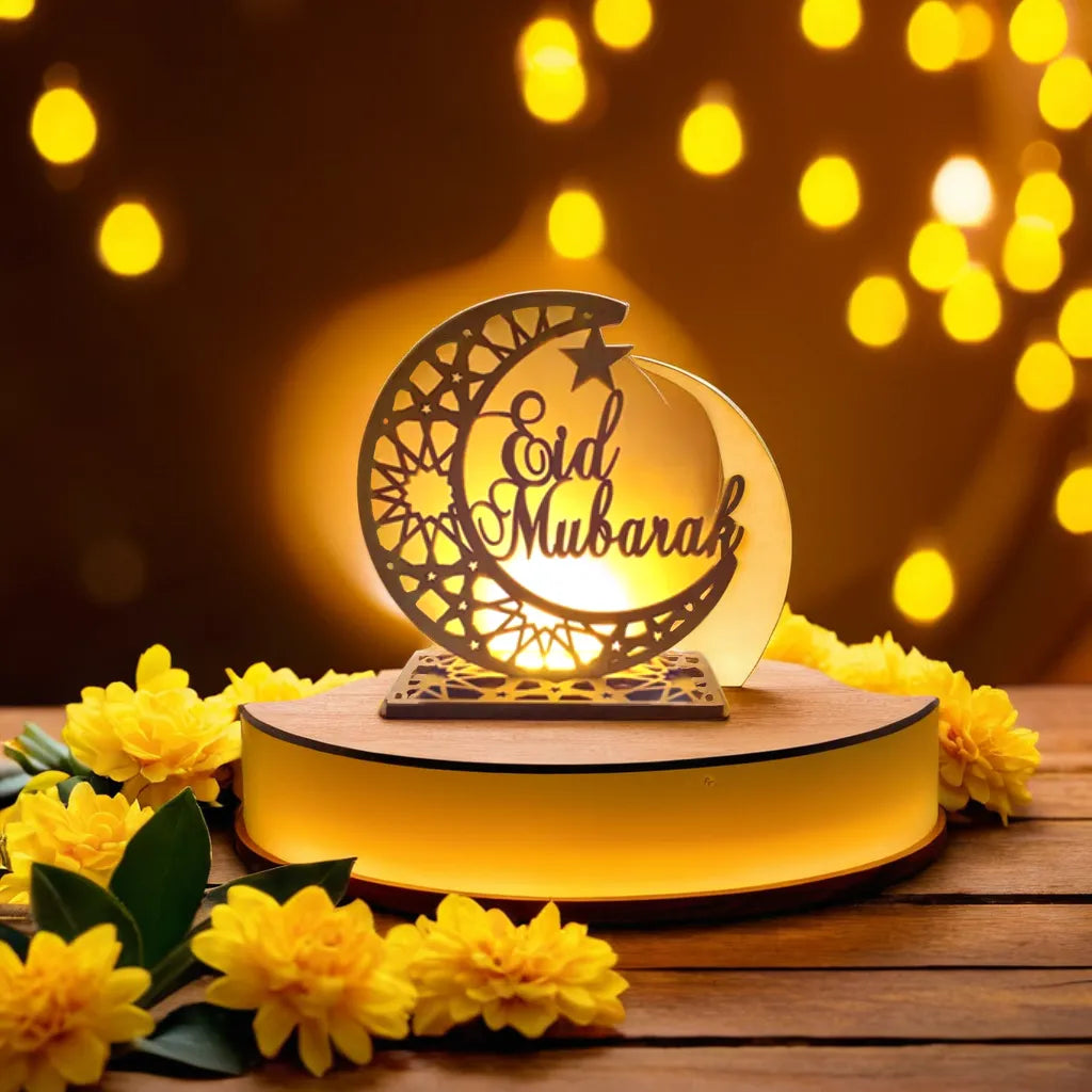 Eid Moonlight-lichtgevende houten hangers